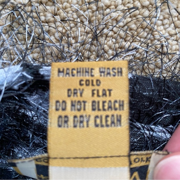 Long Sleeve Button Down Faux Feather Fringe Shacket Black White Women's Large - Picture 6 of 10